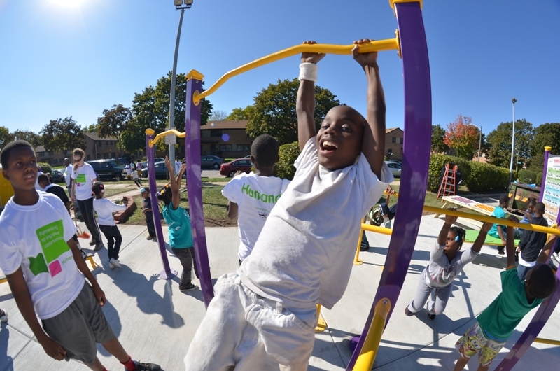 Child on bars